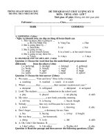 De thi KSCL HKII 13 14 Tieng Anh 7