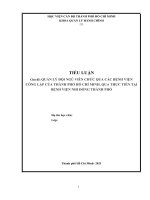 TIỂU LUẬN tốt NGHIỆP   quản lý đội ngũ viên chức qua các bệnh viện công lập của thành phố hồ chí minh, qua thực tiễn tại bệnh viện nhi đồng thành phố