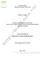 Đánh giá biến động sử dụng đất bằng công nghệ ảnh viễn thám tại huyện bố trạch, tỉnh quảng bình 
