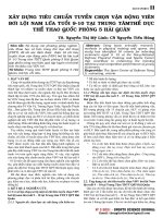 Xây dựng tiêu chuẩn tuyển chọn vận động viên bơi lội nam lứa tuổi 9 - 10 tại trung tâm thể dục thể thao quốc phòng 5 Hải Quân