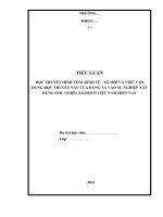 TIỂU LUẬN   học thuyết hình thái kinh tế   xã hội và việc vận dụng học thuyết này của đảng ta vào sự nghiệp xây dựng chủ nghĩa xã hội ở việt nam hiện nay