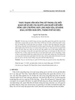 Thực trạng văn hóa ứng xử trong các mối quan hệ xã hội của người làm nghề chế biến nông sản (Trường hợp làng Mậu Hòa, xã Minh Khai, huyện Hoài Đức, thành phố Hà Nội)