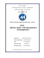 TIỂU LUẬN TIN HỌC ĐẠI CƯƠNG TRÌNH CHIẾU VỚI MICROSOFT POWERPOINT