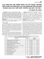 Lựa chọn bài tập nhằm nâng cao kỹ thuật chuyền bóng thấp tay bằng hai tay cho nam sinh viên chuyên ngành giáo dục thể chất Trường đại học Tây Bắc