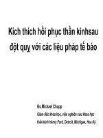 Bài giảng Kích thích hồi phục thần kinh sau đột quỵ với các liệu pháp tế bào