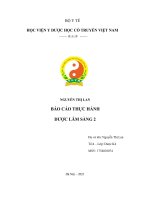 BÁO cáo THỰC HÀNH dược lâm SÀNG 2 