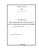 TIỂU LUẬN THỰC TRẠNG bán HÀNG TRỰC TUYẾN của CÔNG TY TNHH GREEN FAMILY DEVELOPMENT 