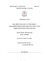 Đặc điểm lâm sàng và tình trạng chạm khớp ở bệnh nhân rối loạn chức năng khớp thái dương hàm năm 2014 