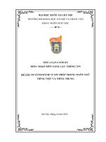 TIỂU LUẬN  NHẬP MÔN NĂNG LỰC THÔNG TIN SO SÁNH HÀNH VI XIN PHÉP TRONG NGÔN NGỮ TIẾNG VIỆT VÀ TIẾNG TRUNG