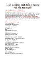 Kinh nghiem dich tieng Trung voi cau truc kho