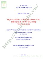 Thực trạng hòa giải tranh chấp đất đai trên địa bàn thị xã quảng trị, tỉnh quảng trị 