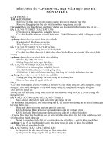 De cuong on tap vat li 6 Nam hoc 2013 2014