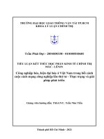 Công nghiệp hóa, hiện đại hóa ở việt nam trong bối cảnh cuộc cách mạng công nghiệp lần thứ tư   thực trạng và giải pháp phát triển 
