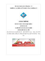 Giáo trình mô đun Phân tích hoạt động kinh doanh (Nghề Kế toán doanh nghiệp - Trình độ trung cấp) - CĐ Kỹ thuật Công nghệ BR-VT