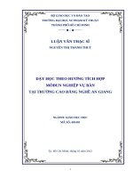 Dạy học theo hướng tích hợp môđun nghiệp vụ bàn tại trường cao đẳng nghề an giang