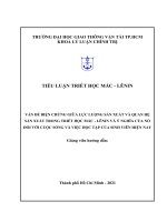 VẤN đề BIỆN CHỨNG GIỮA lực LƯỢNG sản XUẤT và QUAN hệ sản XUẤT TRONG TRIẾT học mác   LÊNIN và ý NGHĨA của nó đối với CUỘC SỐNG và VIỆC học tập của SINH VIÊN HIỆN NAY 