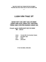 Khảo sát các kết cấu cố định tiếng anh dựa trên các văn bản tiếng anh chuyên ngành hàng hải     