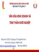 Bài giảng Văn hóa kinh doanh và tinh thần khởi nghiệp: Chương 1 - TS.GVCC Vũ Quang và TS. Nguyễn Văn Lâm
