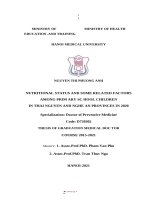 Nutritional status and some related factors among primary school children in Thai Nguyen and Nghe An provinces in 2020