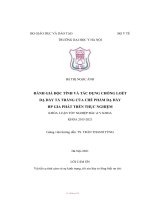 Đánh giá độc tính và tác dụng chống loét dạ dày tá tràng của chế phẩm dạ dày HP Gia Phát trên thực nghiệm