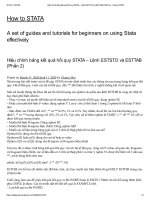 Hiệu chỉnh bảng kết quả hồi quy STATA – lệnh ESTSTO và ESTTAB (phần 2) – how to STATA 