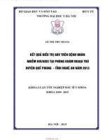 Kết quả điều trị ARV trên bệnh nhân nhiễm HIVAIDS tại phòng khám ngoại trú huyện Quế Phong- Tỉnh Nghệ an năm 2013