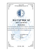 TRƯỜNG ĐẠI HỌC LUẬT HÀ NỘI. BÀI TẬP HỌC KÌ. MÔN: Luật Đất Đai