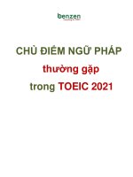 CHỦ điểm NGỮ PHÁP THƯỜNG gặp TRONG TOEIC 2021 