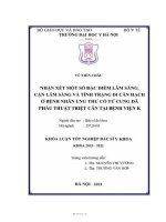 Nhận xét một số đặc điểm lâm sàng cận lâm sàng và tinh trạng di căn hạch ở bệnh nhân ung thư cổ tử cung đã phẫu thuật triệt căn tại BV k 