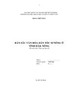 Bài tiểu luận bản sắc văn HOÁ dân tộc MMÔNG ở TỈNH ĐAKNONG khoa triết học
