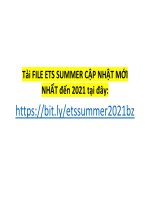 TRỌN bộ ETS SUMMER cập NHẬT mới NHẤT đến 2021 