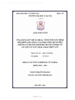 Ứng dụng kỹ thuật real tiem pcr xác định đột biến gen itga2 và itga3 liên quan đến chứng ưa huyết khối di truyền ở phụ nữ có tiền sử sẩy thai thai chết lưu 