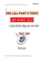 Ebook GIẢI CHI TIẾT 200 câu PART 5 2021  