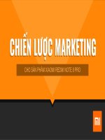 CHIẾN lược MARKETING CHO sản PHẨM XIAOMI REDMI NOTE 8 PRO 