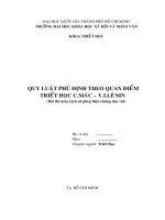 Bài tiểu luận QUY LUẬT PHỦ ĐỊNH THEO QUAN điểm TRIẾT học của C.MAC  LÊNIN