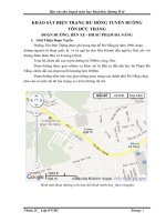 Báo cáo thu hoạch môn học khai thác đường Ô tô: KHẢO SÁT HIỆN TRẠNG HƯ HỎNG TUYẾN ĐƯỜNG