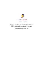 Bộ Quy Tắc Ứng Xử Tại Nơi Làm Việc Các Chuẩn Mực Tuân Thủ Của FLA Sửa đổi ngày 28 tháng 10 năm 2020
