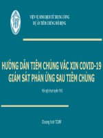 HƯỚNG DẪN TIÊM CHỦNG VẮC XIN COVID-19 GIÁM SÁT PHẢN ỨNG SAU TIÊM CHỦNG