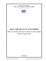 QUY CHẾ QUẢN LÝ TÀI CHÍNH CƠNG TY CỔ PHẦN VIỆN MÁY VÀ DỤNG CỤ CÔNG NGHIỆP