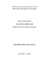 SÁCH GIAO BÀI TẬP XÁC SUẤT THỐNG KÊ(Dành cho sinh viên đại học chính quy)