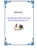 TIỂU LUẬN ‘‘TÌM HIỂU THỰC TRẠNG VIỆC SỐNG THỬ CỦA SINH VIÊN HIỆN NAY”