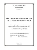 Vận dụng phương pháp dạy học theo dự án trong môn đạo đức lớp 4,5    