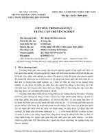 TRƯỜNG ĐẠI HỌC CÔNG NGHIỆP THỰC PHẨM THÀNH PHỐ HỜ CHÍ MINH  CHƯƠNG TRÌNH GIÁO DỤC TRUNG CẤP CHUYÊN NGHIỆP Tên chương trình : Kỹ thuật chế biến món ăn