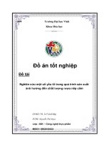 Nghiên cứu một số yếu tố trong quá trình sản xuất ảnh hưởng đến chất lượng rượu nếp cẩm 