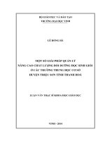 Một số giải pháp quản lý nâng cao chất lượng bồi dưỡng học sinh giỏi ở các trường trung học cơ sở huyện triệu sơn tỉnh thanh hóa  