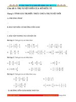 Đại số 7- TRỊ TUYỆT ĐỐI CỦA SỐ HỮU TỈ – Dạng 1: TÍNH GIÁ TRỊ BIỂU THỨC CHỨA TRỊ TUYỆT ĐỐI