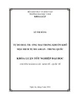 Tự do hóa thương mại trong khuôn khổ mậu dịch tự do asean   trung quốc    