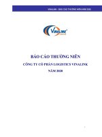 BÁO CÁO THƯỜNG NIÊN NĂM 2020 BÁO CÁO THƯỜNG NIÊN CÔNG TY CỔ PHẦN LOGISTICS VINALINK
