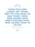 PHÂN TÍCH HÀM LƯỢNG SẮT TRONG MỘT SỐ LOÀI NGAO VÀ HÀU THUỘC VÙNG BIỂN QUẢNG NINH BẰNG PHƯƠNG PHÁP TRẮC QUANG PHÂN TỬ UV VIS 