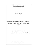 Hợp đồng tặng cho tài sản là quyền sử dụng đất theo pháp luật dân sự việt nam    